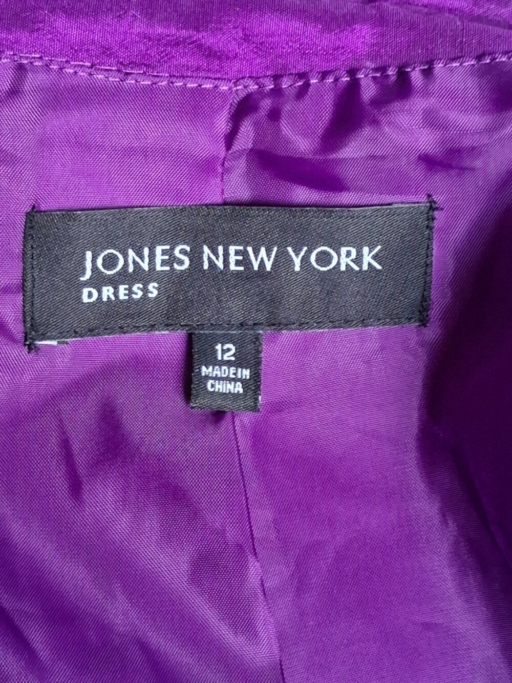 Jones NY Purple 100% Silk Iridescent Taffeta Wrap Midi Dress Wedding Cocktail 12 - Picture 7 of 12